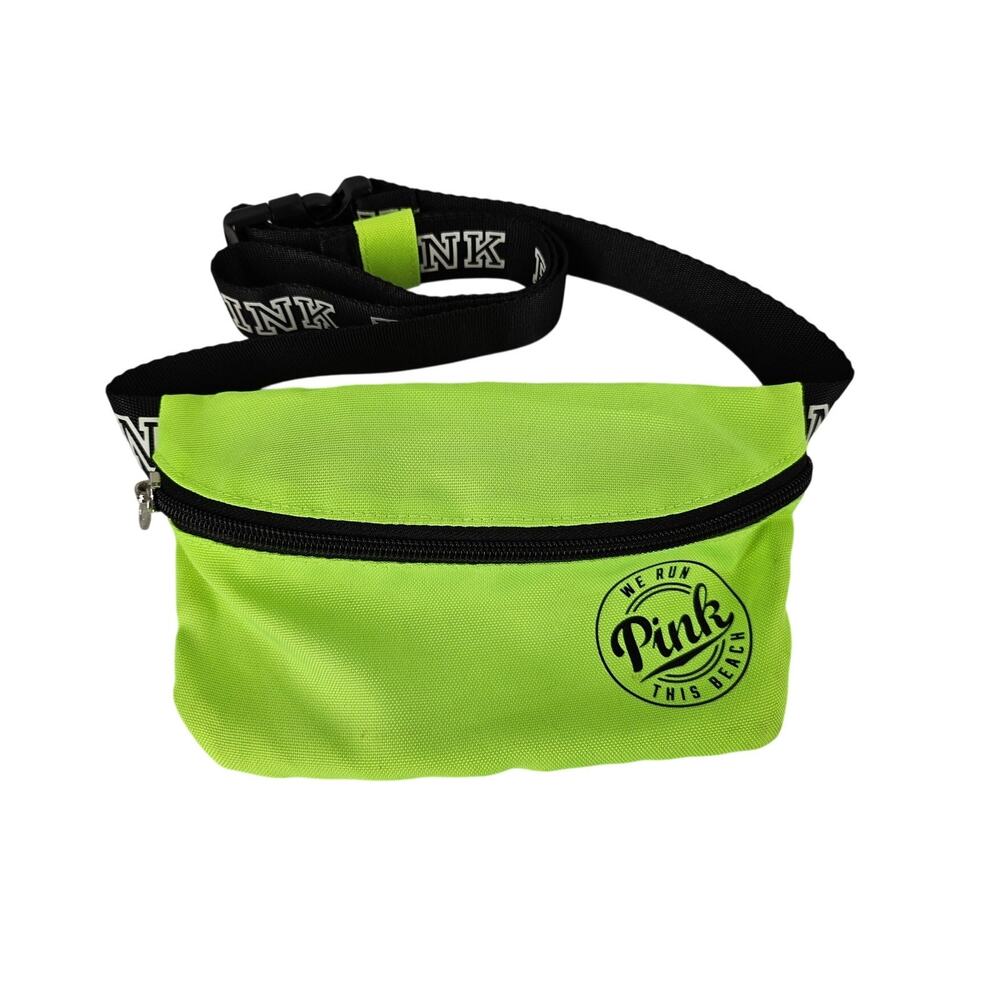 VICTORIA’S SECRET PINK GREEN FANNY PACK “WE RUN THIS BEACH” – ADJUSTABLE STRAP